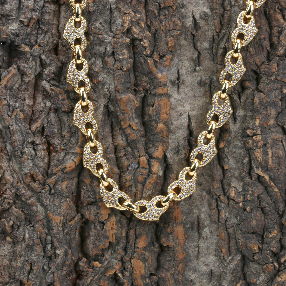 Collar de amor con diamantes de color con incrustaciones de mamá con letras de regalo para el día de la madre de cobre al por mayor